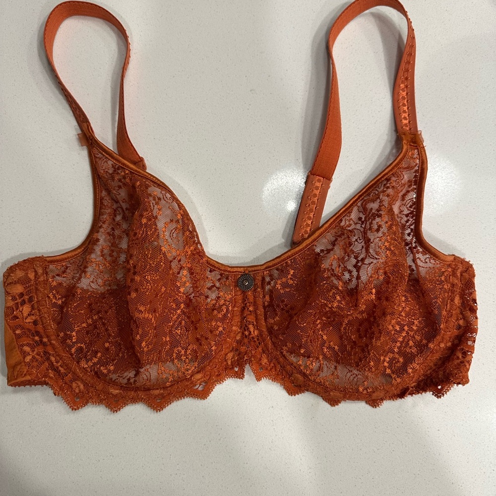 Lace Underwire Bra in Orange